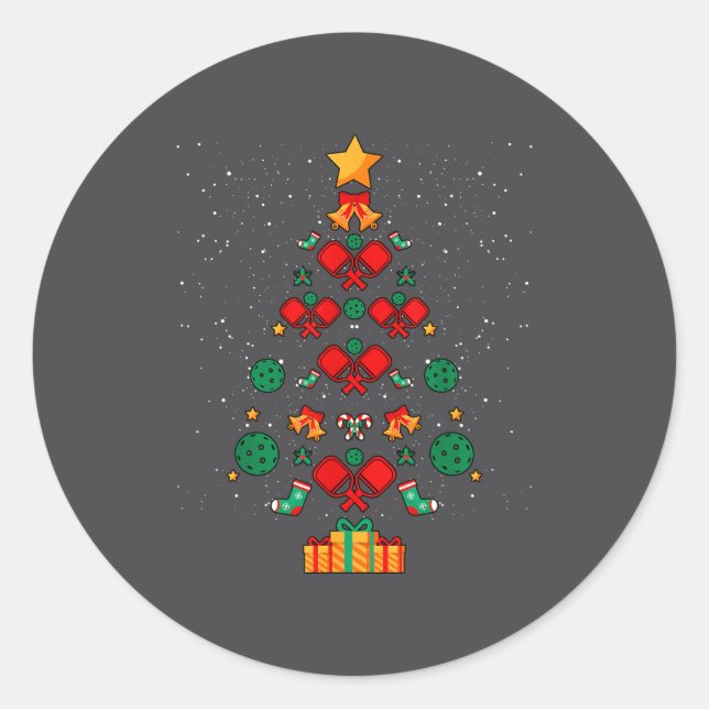 Ckleball Player Coach Christmas Tree Xmas  Runder Aufkleber (Vorderseite)