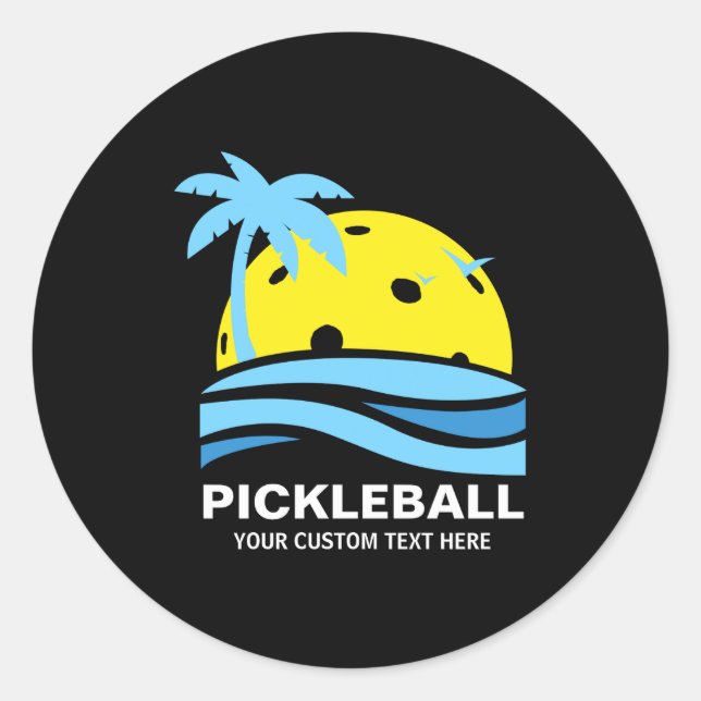 Ckleball Trocal Palm Tree Sun Your Text  Runder Aufkleber (Vorderseite)
