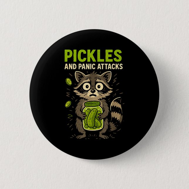 Ckles And Panic Attacks Raccoon Trash Panda Funny  Button (Vorderseite)