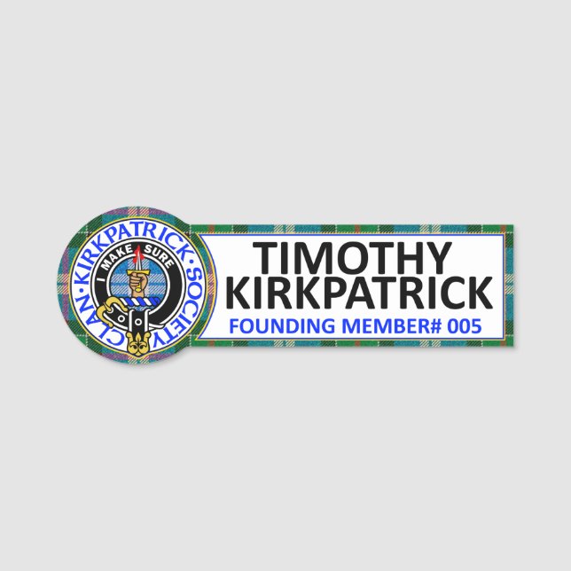 CKS NAMENSSCHILD - #005 Timothy Kirkpatrick  (Vorderseite)