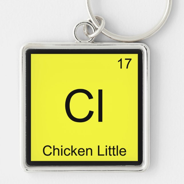 Cl - Chicken Little Funny Chemistry Element Symbol Schlüsselanhänger (Vorne)