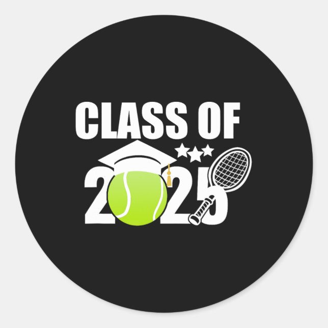 CL of 2025 Abschluss Senior Tennis Player Geschenk Runder Aufkleber (Vorderseite)