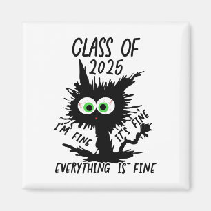 Cl of 2025 Funny Black Cat Magnet