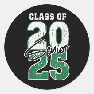 CL of 2025 Senior - Abschluss 2025 Green Runder Aufkleber