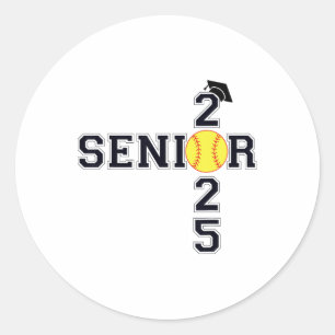 CL of 2025 Softll Senior Abschluss Graduate Women Runder Aufkleber
