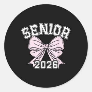 CL of 2026 Senior Coquette Bow Ästhetik Runder Aufkleber