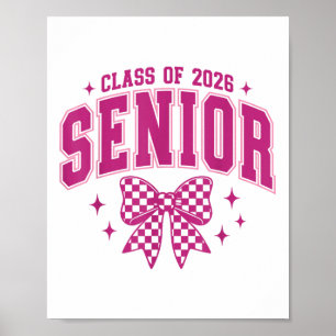 Cl von 2026 Senior 2026 Pink Coquette Bow Graduati Poster