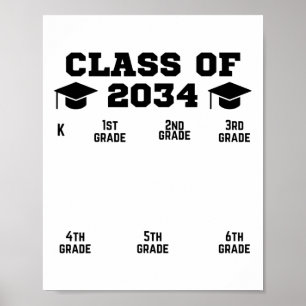 Cl von 20&# Schuljahr wächst mit mir K-12 Handpri Poster