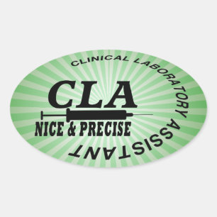CLA SLOGAN - SCHÖN UND PRÄZISE! LABOR OVALER AUFKLEBER
