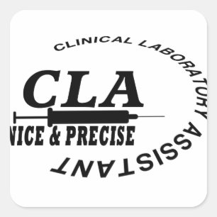 CLA SLOGAN - SCHÖN UND PRÄZISE! LABOR QUADRATISCHER AUFKLEBER