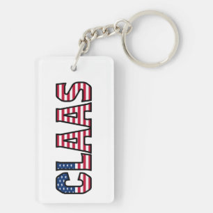 Claas Nom Prénom Drapeau USA Porte-clés