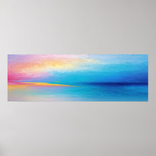 "Clachanray", eine weiträumige, rosa und blaue Lan Poster
