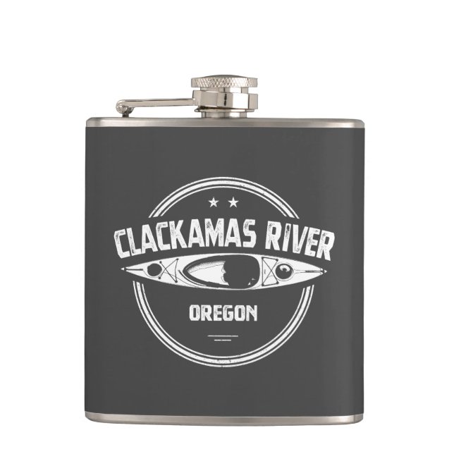 Clackamas Fluss Oregon Kayaking Flachmann (Vorderseite)