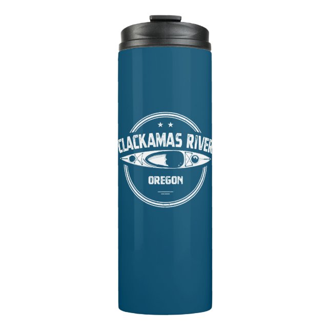 Clackamas Fluss Oregon Kayaking Thermosbecher (Vorderseite)