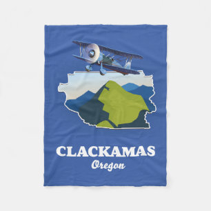Clackamas Oregon USA Karte Canvas Print Danke Ca Fleecedecke