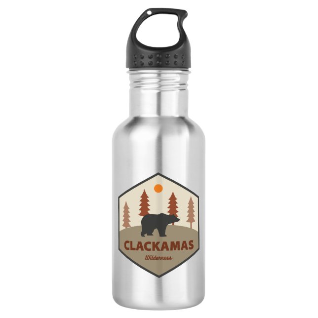 Clackamas Wilderness Oregon Bär Edelstahlflasche (Vorderseite)