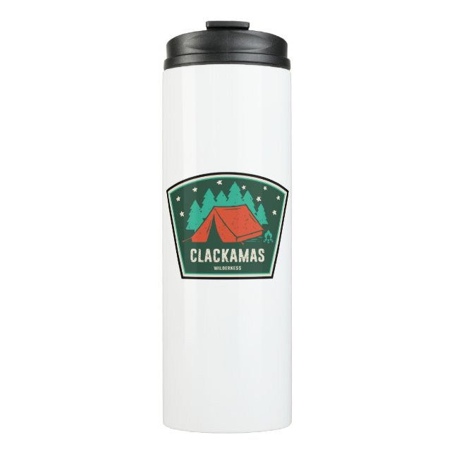 Clackamas Wilderness Oregon Camping Thermosbecher (Vorderseite)