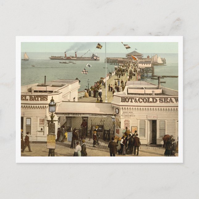 Clacton-on-Sea Pier I, Essex, England Postkarte (Vorderseite)