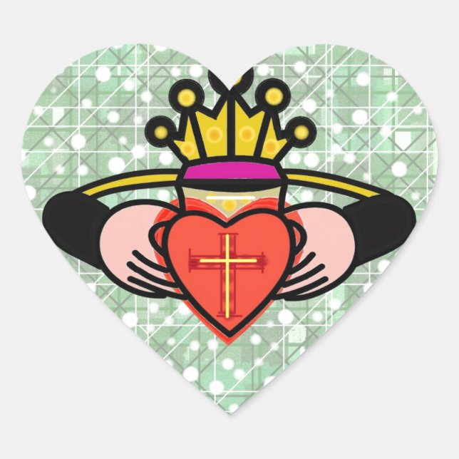 Claddagh. Herz-Aufkleber (Vorderseite)