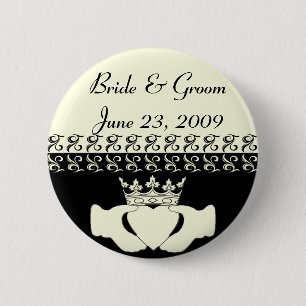 Claddagh Hochzeits-Einladungs-Set-Knopf Button