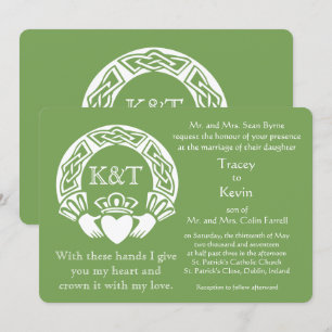 Claddagh-Initialen - Farbeinstellungen für Hinterg Einladung