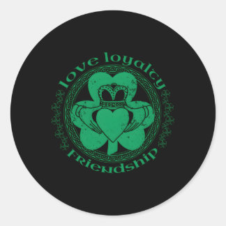 Claddagh Irish Kleeblatt St Patricks Day Runder Aufkleber