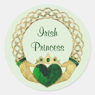 Claddagh Princess Runder Aufkleber