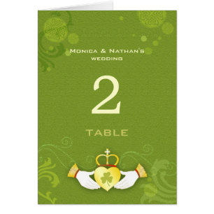 Claddagh Ring Green Irish Wedding Tischnummern