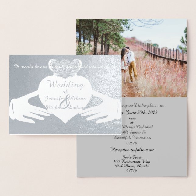 Claddagh Ring Wedding Einladung Foil Card (Anzeige)