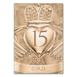 Claddagh Ring Wedding Initials & Kleeblatts Tischnummer