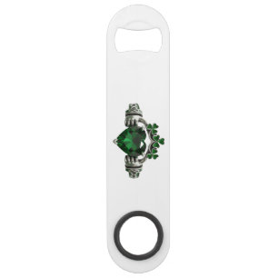 Claddagh Smaragdgrüner Kleeblatt Flaschenöffner
