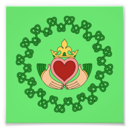 Claddagh und grüne Knüpfarbeit Fotodruck