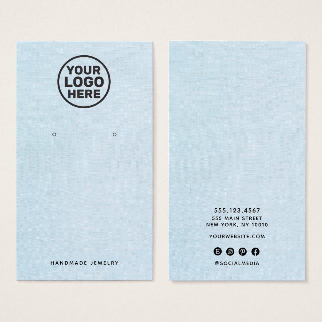 Clair Bleu Oreille Ajouter Logo Porte-Affichage (Devant & derrière)