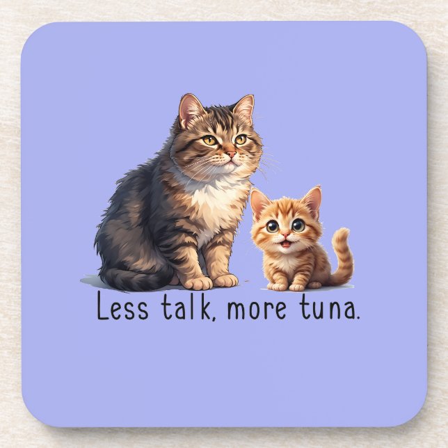 Clair Blue Sassy Chat Thème dessous de verre en pl (Devant)