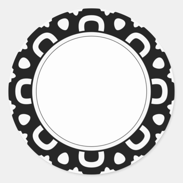 Clair élégant simple mandala étiquette autocollant (Devant)