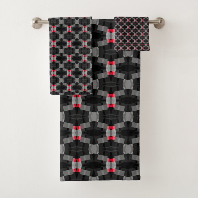 Clair & Gris Gris Rouge Noir Abstrait Moderne Manl (En situation)