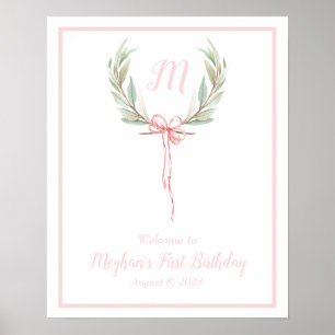 Clair rose classique Laurel Crest Affiche de bienv