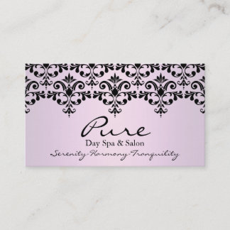 Clair rose et noir Elegant Carte de visite Damask