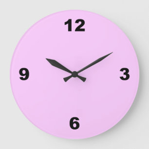 Clair rose grand noir chiffres horloge murale