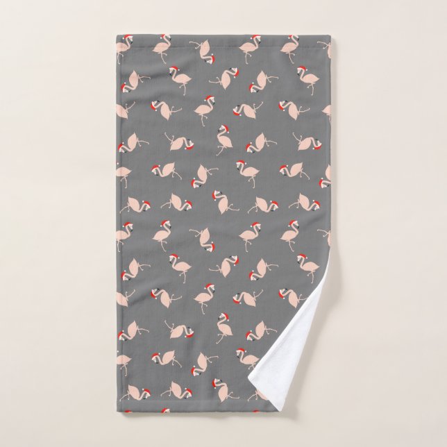 Clair rose gris foncé modèle flamand de Noël (Serviette à main)