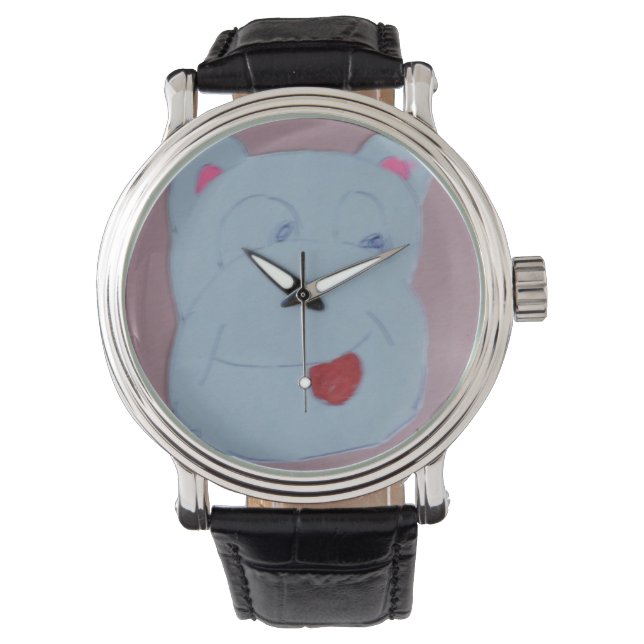 Claire Black Vintag Leather Watch Armbanduhr (Vorderseite)