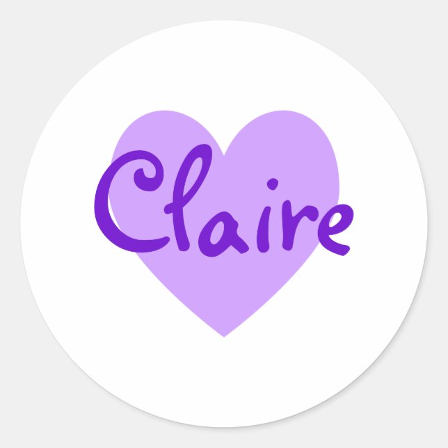 Claire in Lila Runder Aufkleber (Vorderseite)