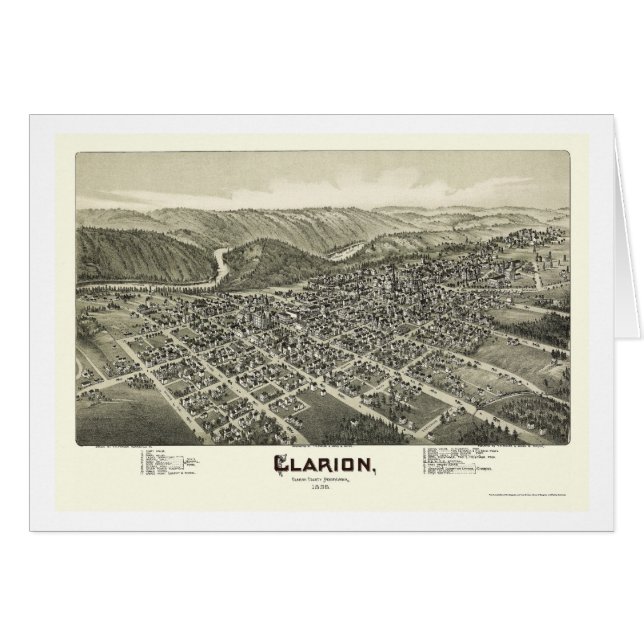 Clairon, carte panoramique de PA - 1896 (Devant horizontal)