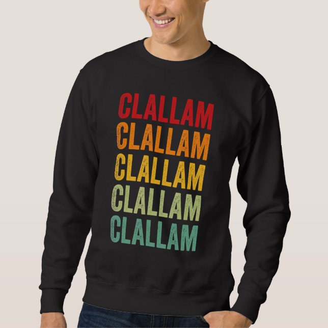 Clallam County Washington Rainbow Text Design Sweatshirt (Vorderseite)