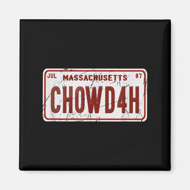 Clam Chowder Boston Accent Chowdah Funny  Magnet (Vorne)
