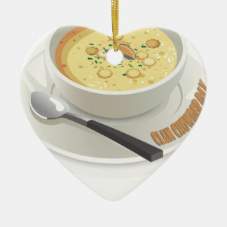 Clam Chowder Day - Tag der Wertschätzung Keramikornament
