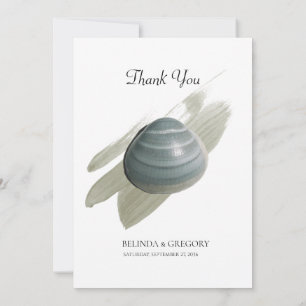 Clam Watercolor Mariage Carte de remerciements