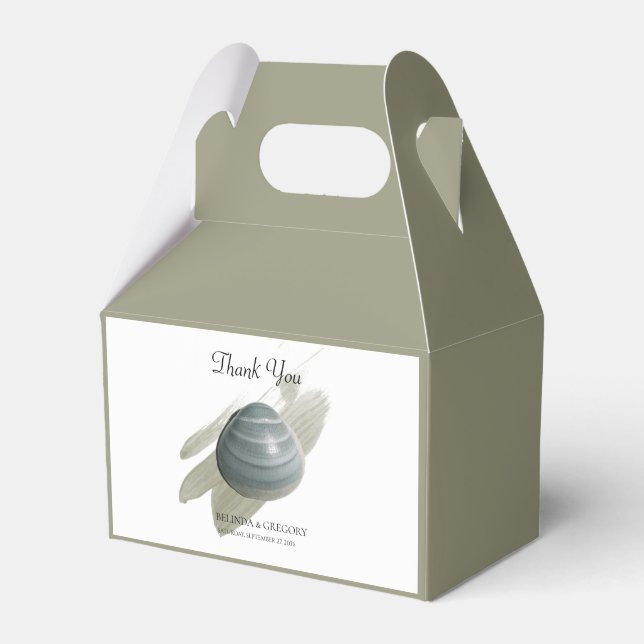 Clam Watercolor Stroke Wedding Geschenkschachtel (Vorderseite)