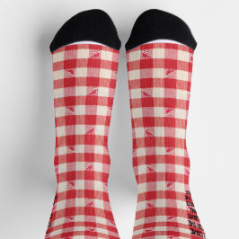 Clambake Picnic Red Gingham Funny Sprichwort Socken