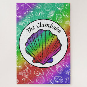 Clambake Rainbow Clam Shellfish Muster 20" x 30"